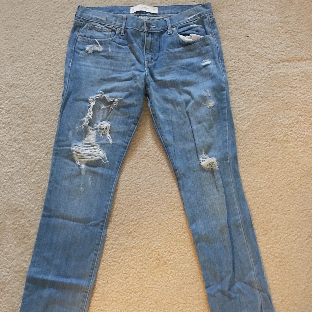 Abercrombie Ripped Girlfriend Jeans